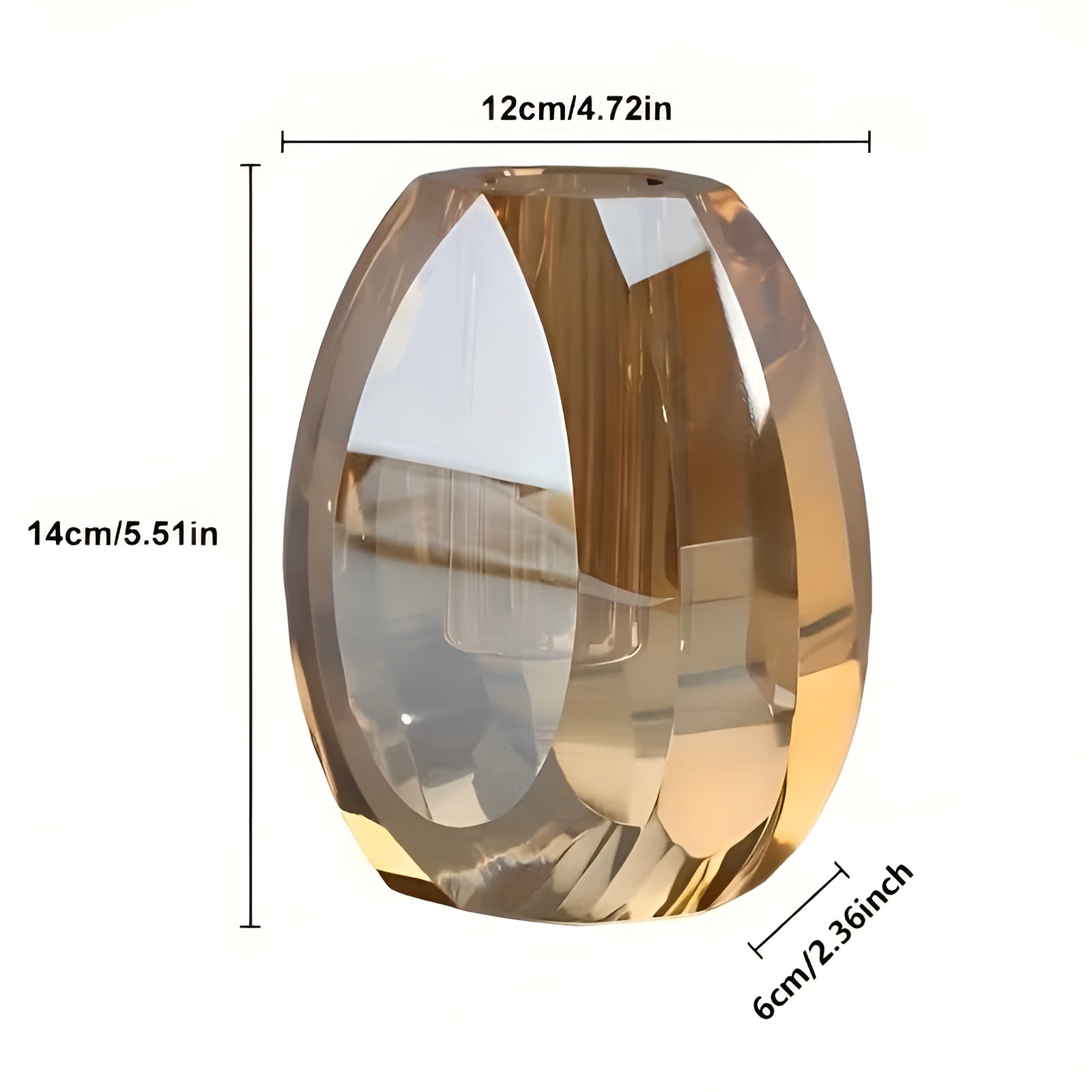 Kristallvase in Tropfenform – Elegant und Zeitlos | Dekorativ für Tisch und Wohnzimmer - Transparent - Vase
