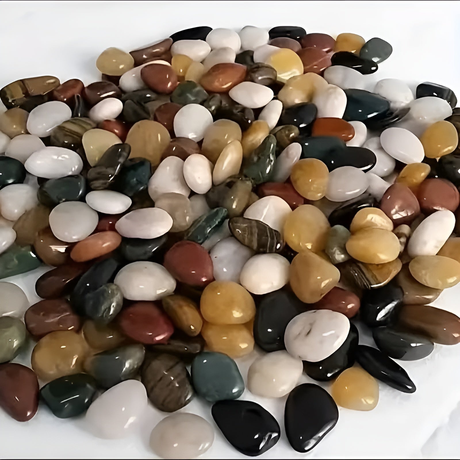 Polierte Dekosteine (900 g) – Natürliche Zierkiesel für Aquarium Blumentöpfe & Gartendeko - Wohnzubehör