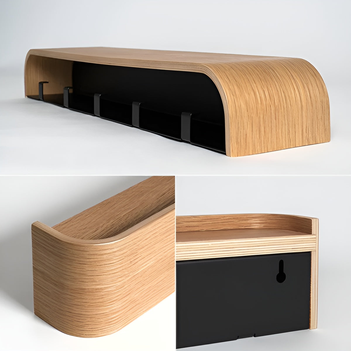 Holzwandgarderobe – Moderne Garderobe und Aufbewahrung | Ideal für Flure und Schlafzimmer