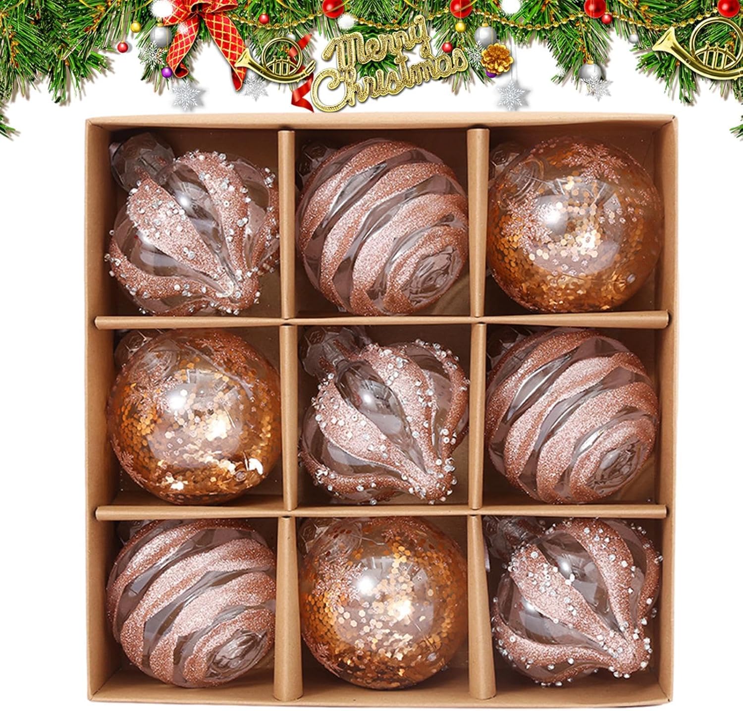 Goldene Weihnachtskugeln – Elegante und Glänzende Deko | Perfekt für Weihnachtsbaum & Festliche Dekoration