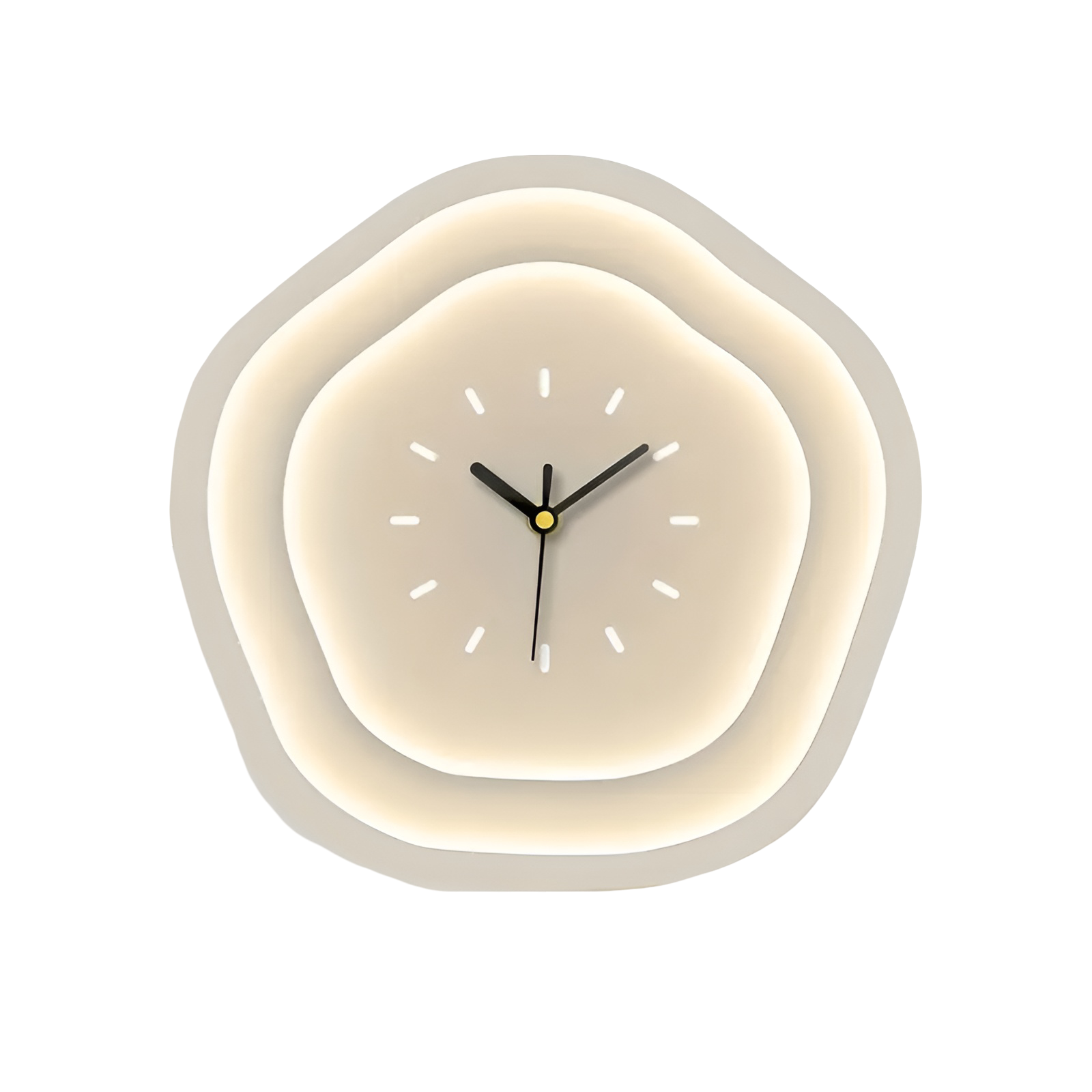 Wanduhr in Creme – Verspielt mit Punkten und Wolken | Dekorativ für Wohnzimmer & Kinderzimmer