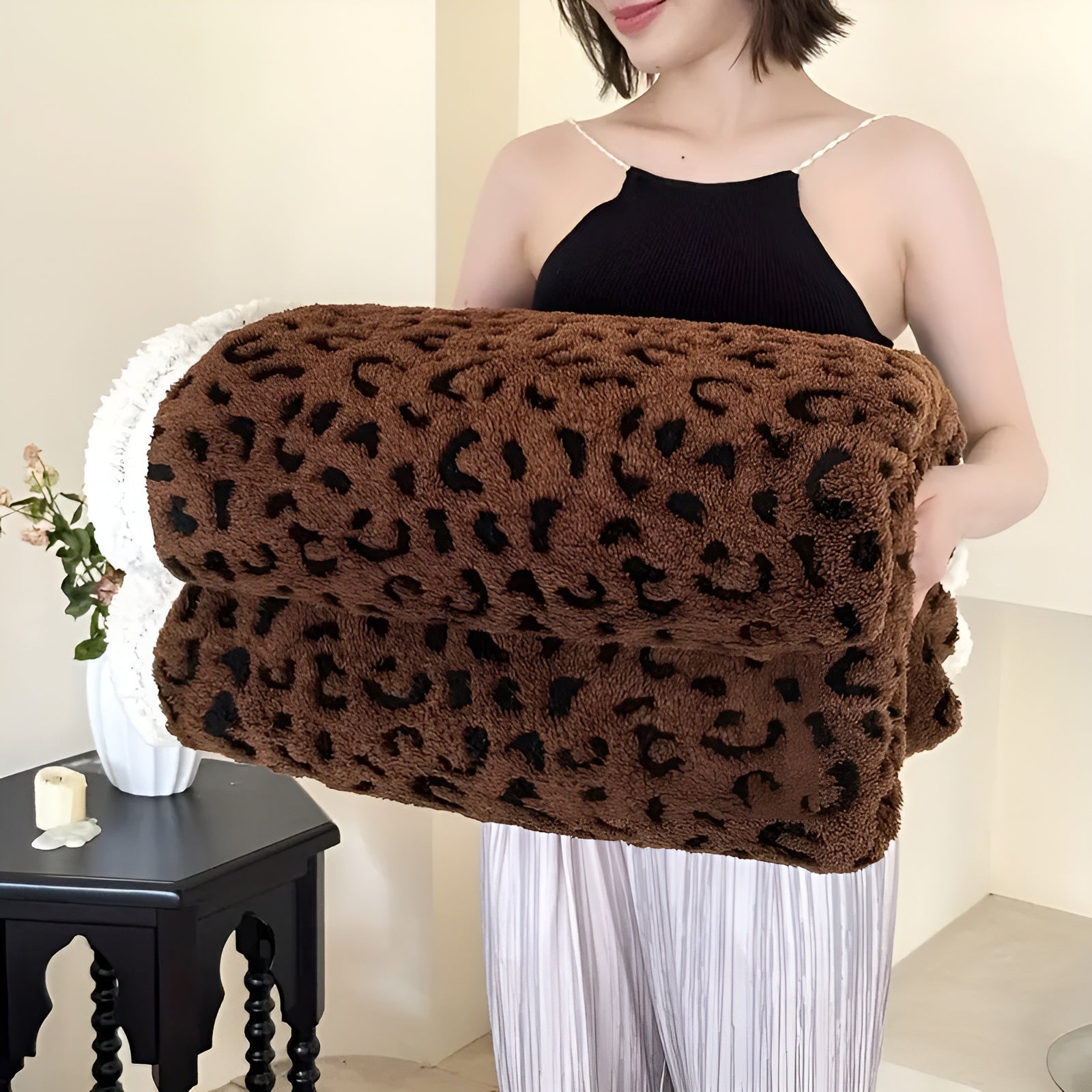 Flauschige Decke mit Leopardenmuster – Weich und Gemütlich | Perfekt für Sofa, Bett & Alle Jahreszeiten