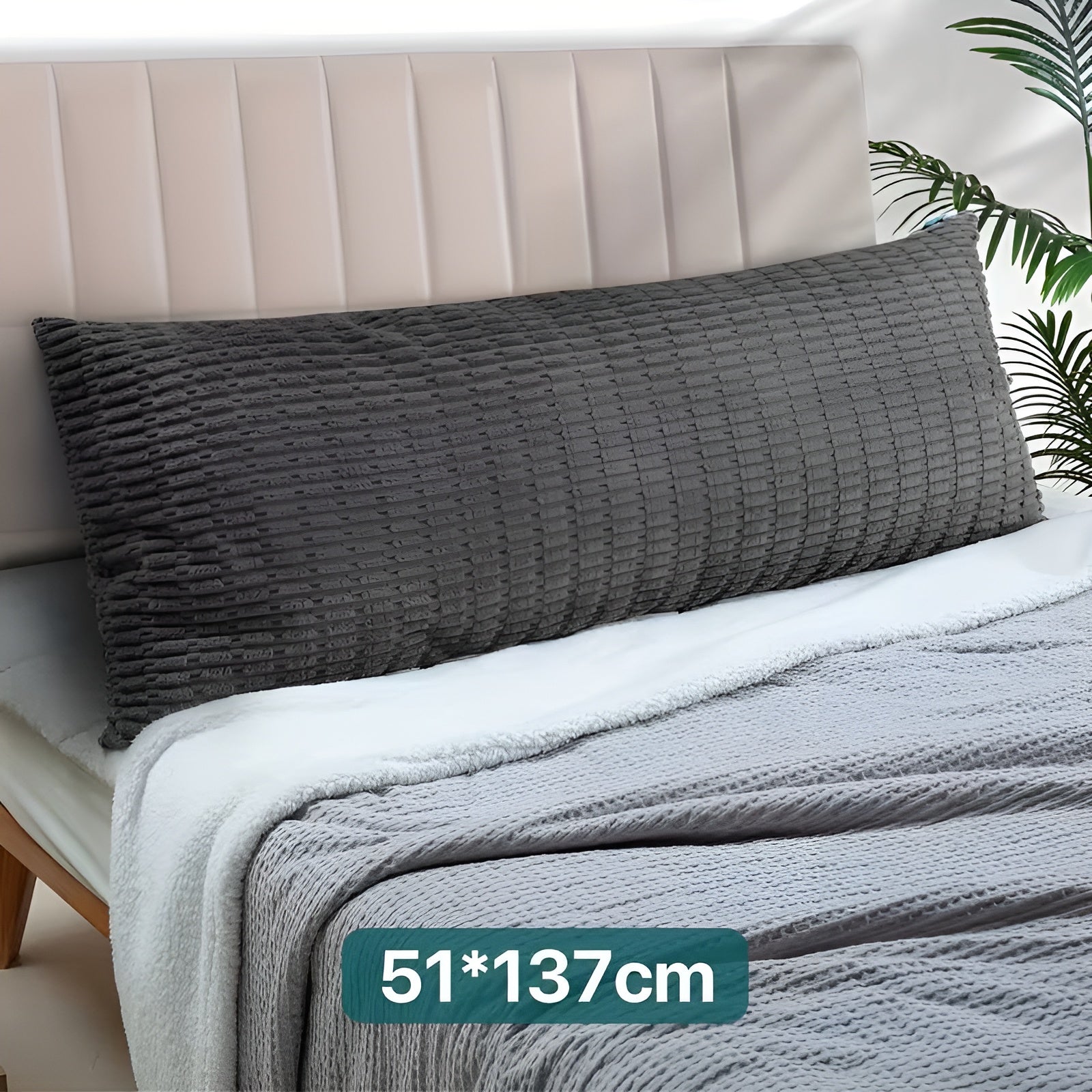 Cord-Kissen im Boho-Stil – Weich und Dekorativ | Perfekt für Sofa und Wohnzimmer - 51cm*137cm / Grau - Kissen