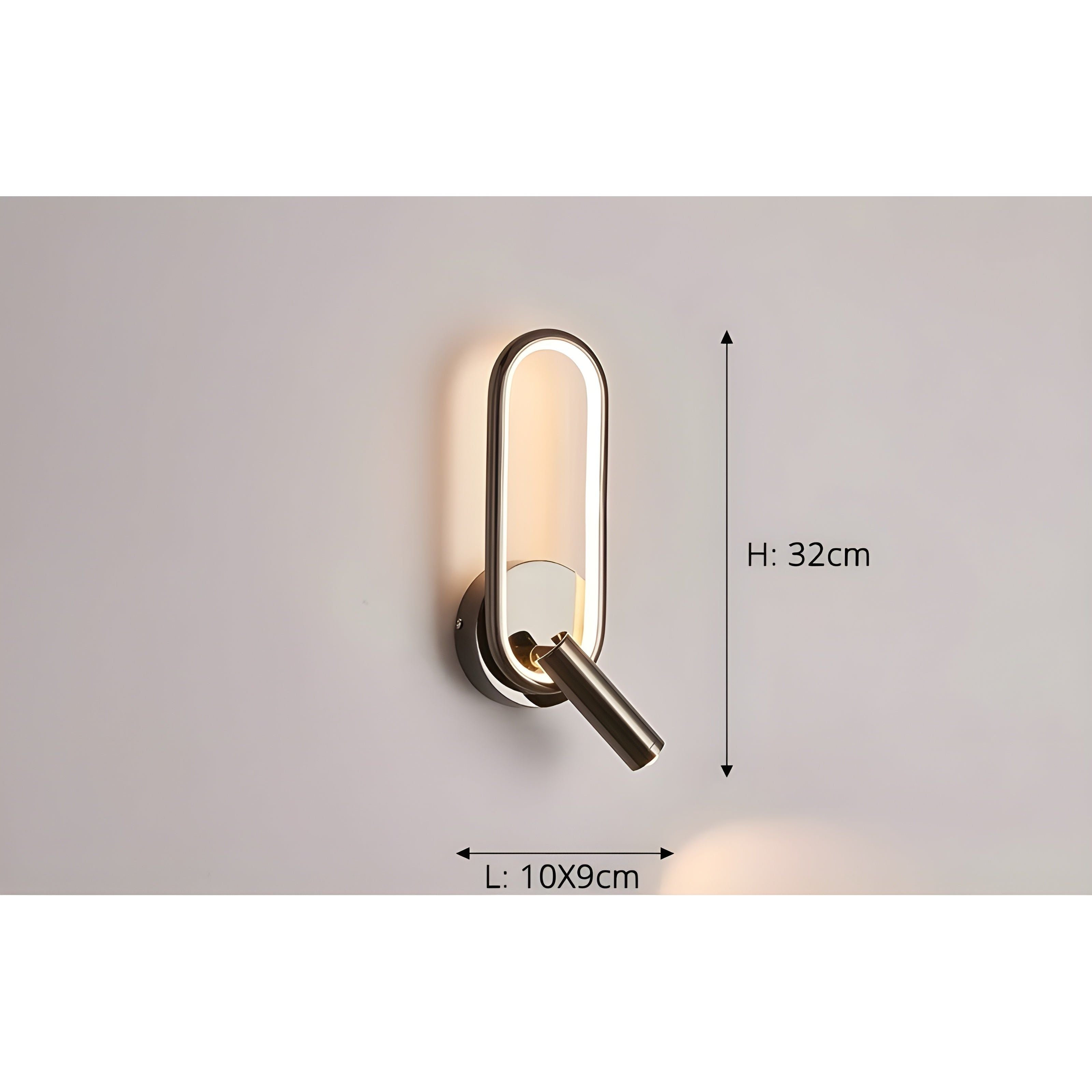 SpotGlow Lampe - Minimalistische Metall Design Wandleuchte