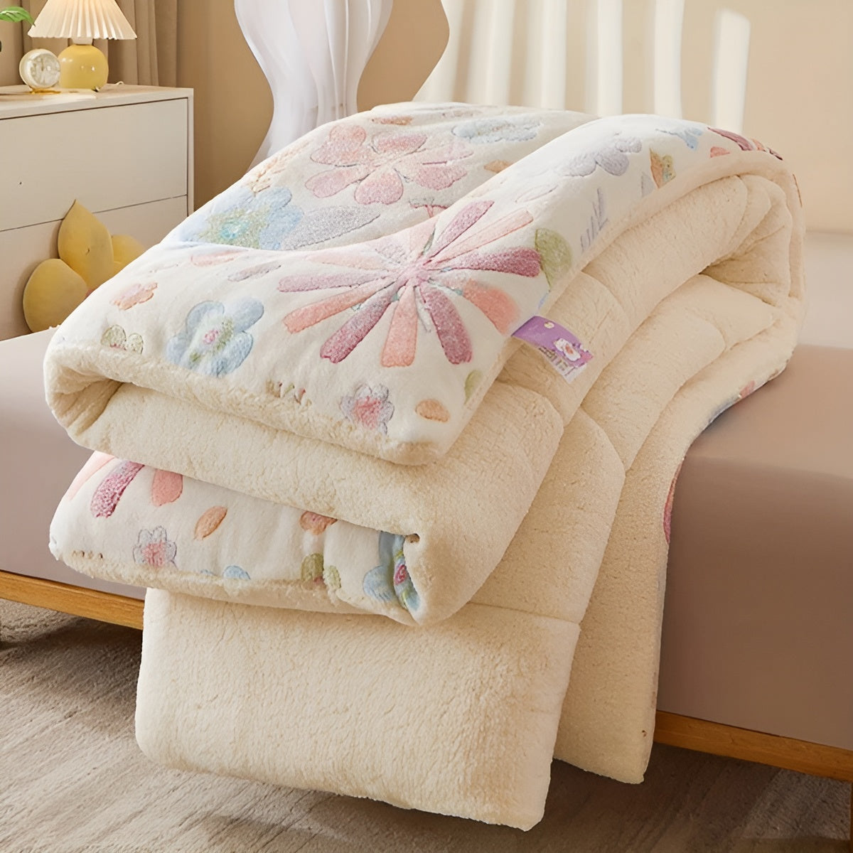 Flanell-Bettdecke mit Blumenmuster – Weich und Gemütlich | Perfekt für das Schlafzimmer