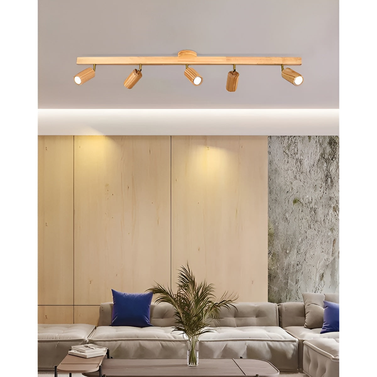 Schienenlampe aus Massivholz – Dekorative LED-Deckenbeleuchtung | Modernes Design für jedes Zimmer