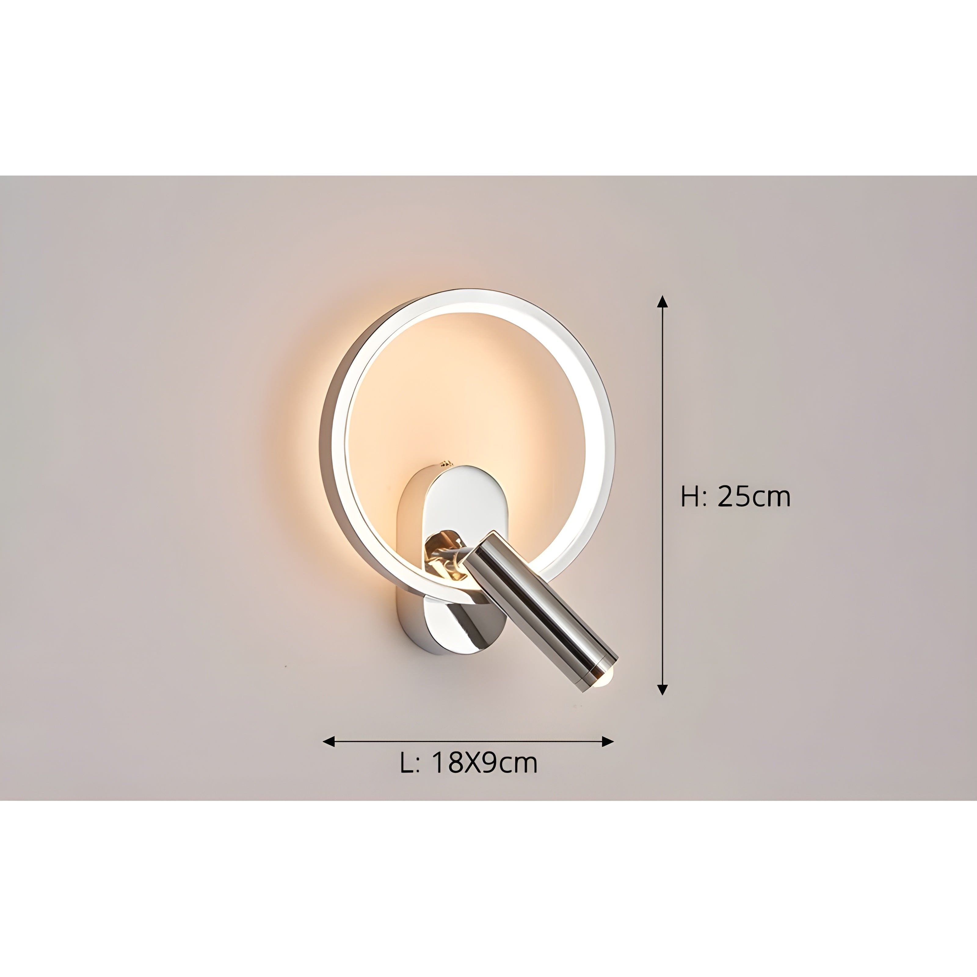 SpotGlow Lampe - Minimalistische Metall Design Wandleuchte