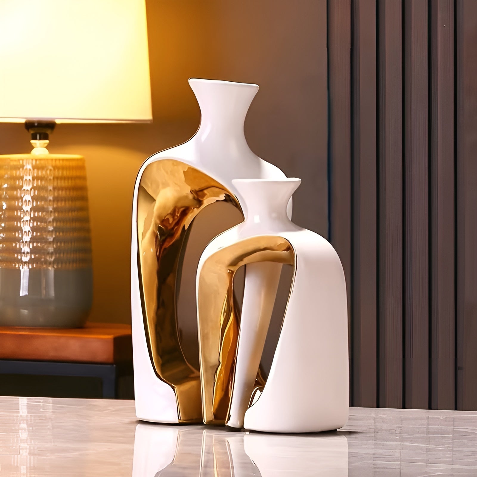 Dekoratives Keramikvasen-Set (2-teilig) – Modern & Stilvoll | Perfekt für Wohnzimmer und Tischdekoration - Home