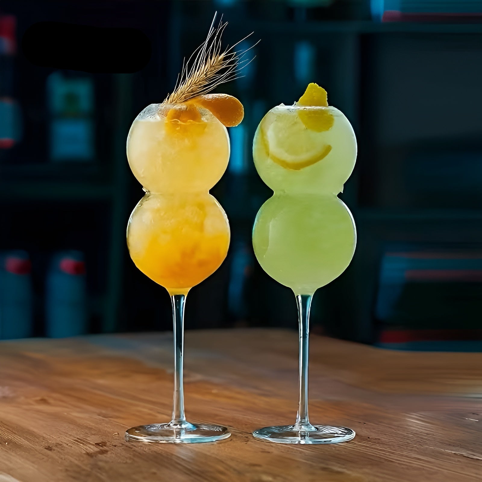 2er Set Glasbecher in Kugelform – Elegant und Dekorativ | Wiederverwendbar mit Glasstrohhalmen Perfekt für Saft Drinks