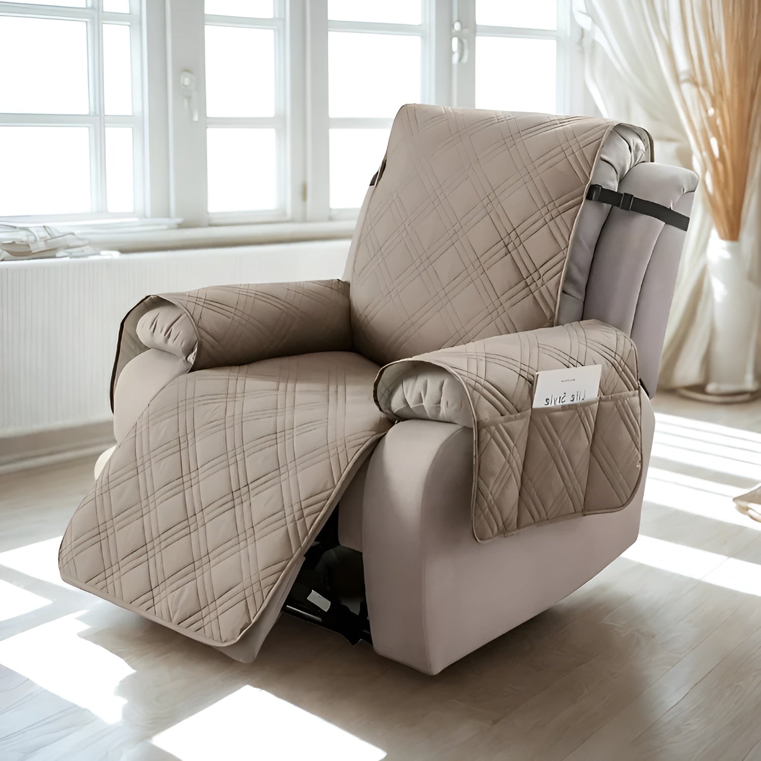 Wasserdichter Sesselüberwurf – Steppdesign in Rautenoptik | Schützt vor Flecken & Abnutzung