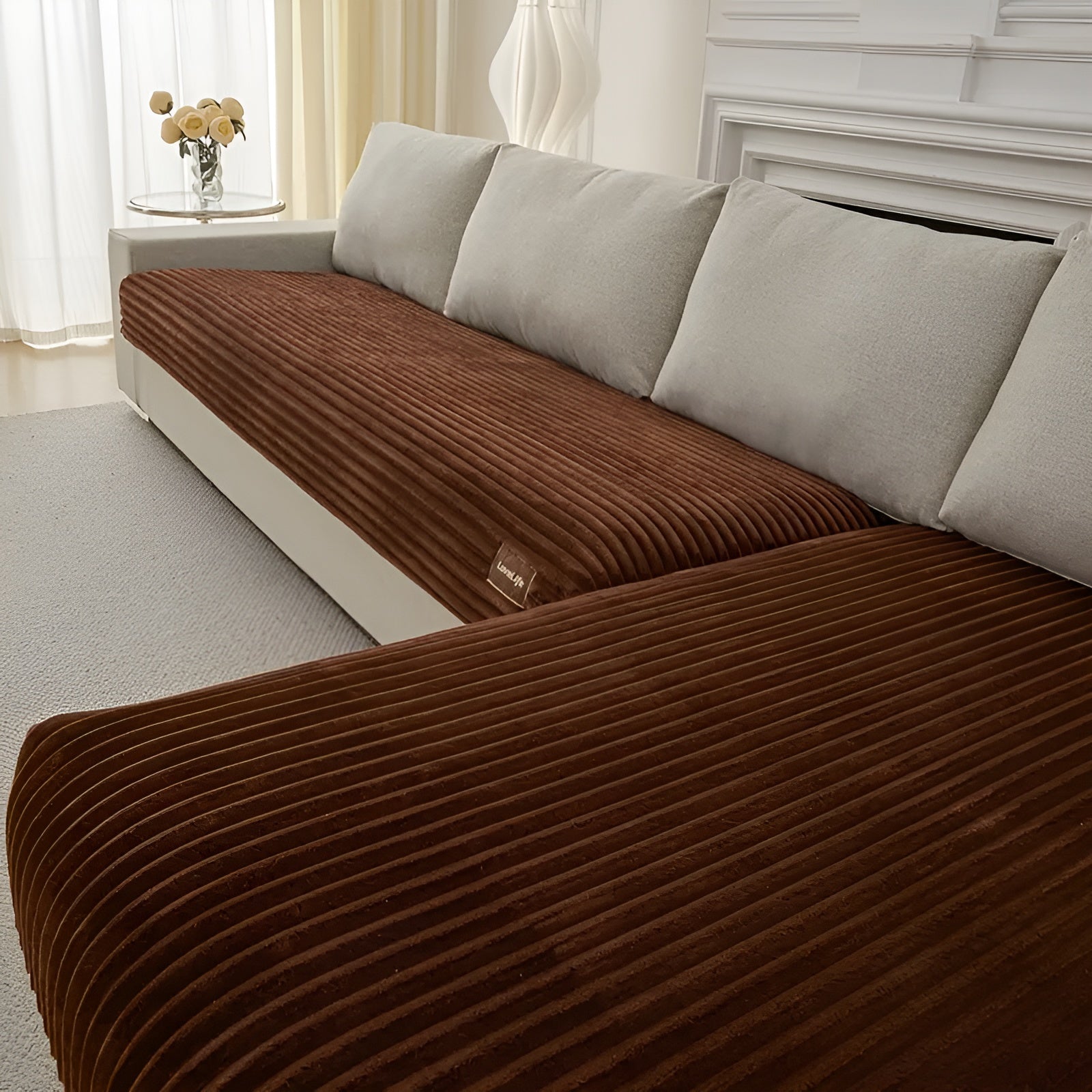 Plüsch Sofaüberwurf –  Weich und Dick | Rutschfest & Waschbar für Sofa, Wohnzimmer oder Büro