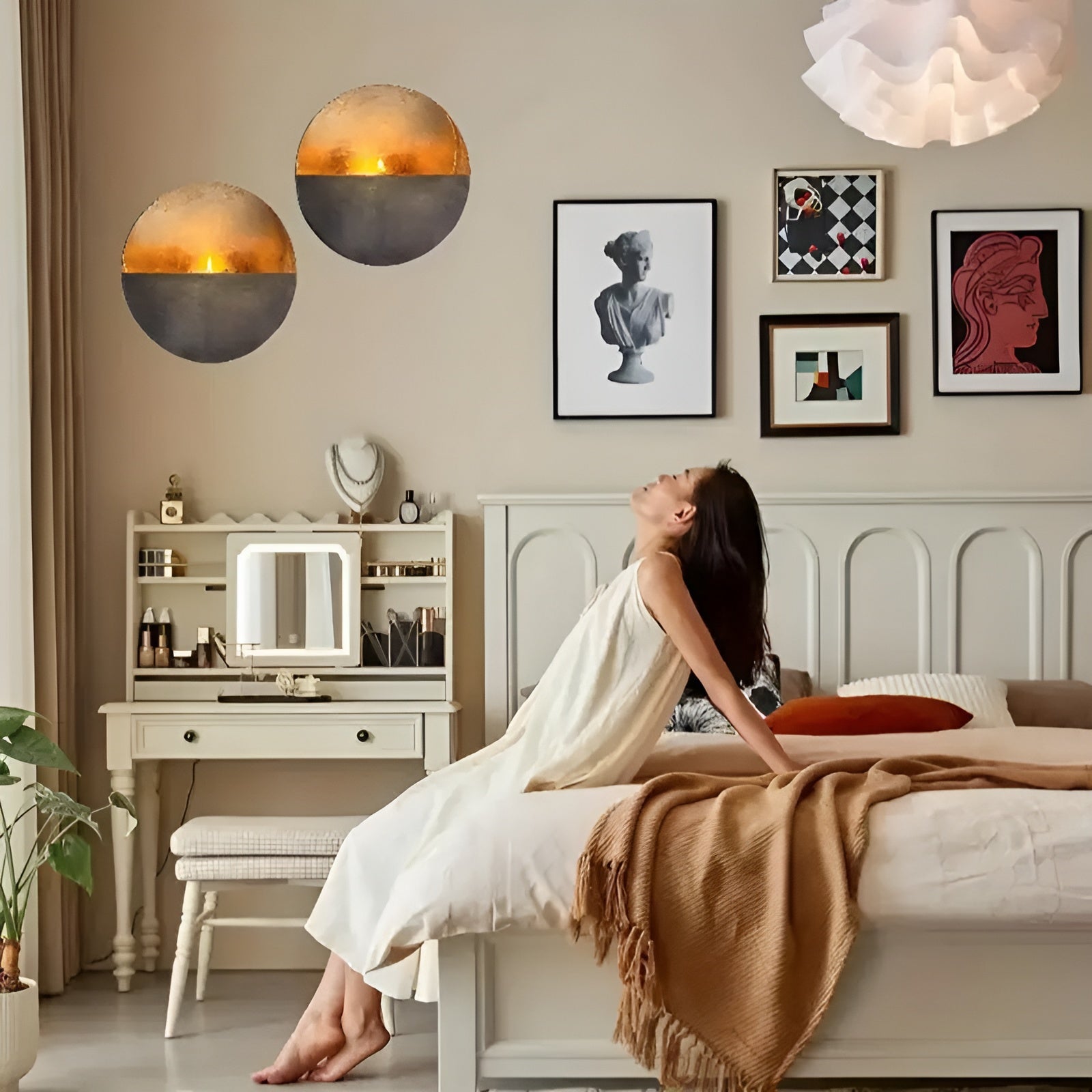 Sonnen- und Mond-Wandkerzenhalter – Elegante Wanddekoration aus Eisen | Stilvolle Beleuchtung für Ihr Zuhause