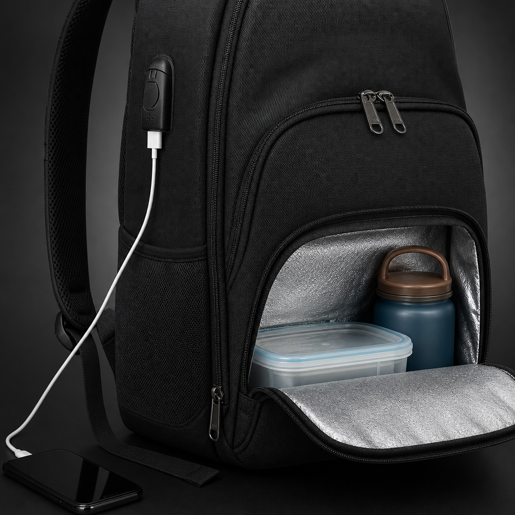 Gepolstertes Laptopfach im wasserdichten Rucksack für Arbeit und Schule