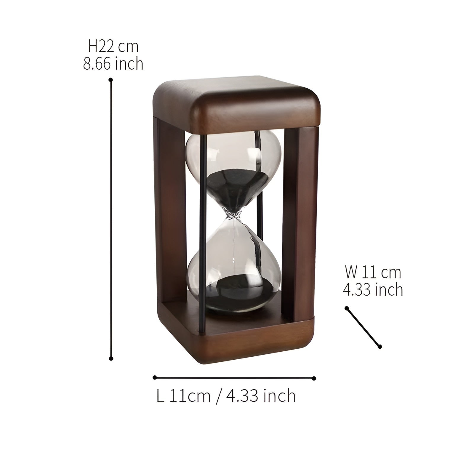 Holz-Sanduhr 30 Minuten – Massivholzrahmen & Dekorativ | Ideal für Büro und Zuhause - Wohnzubehör