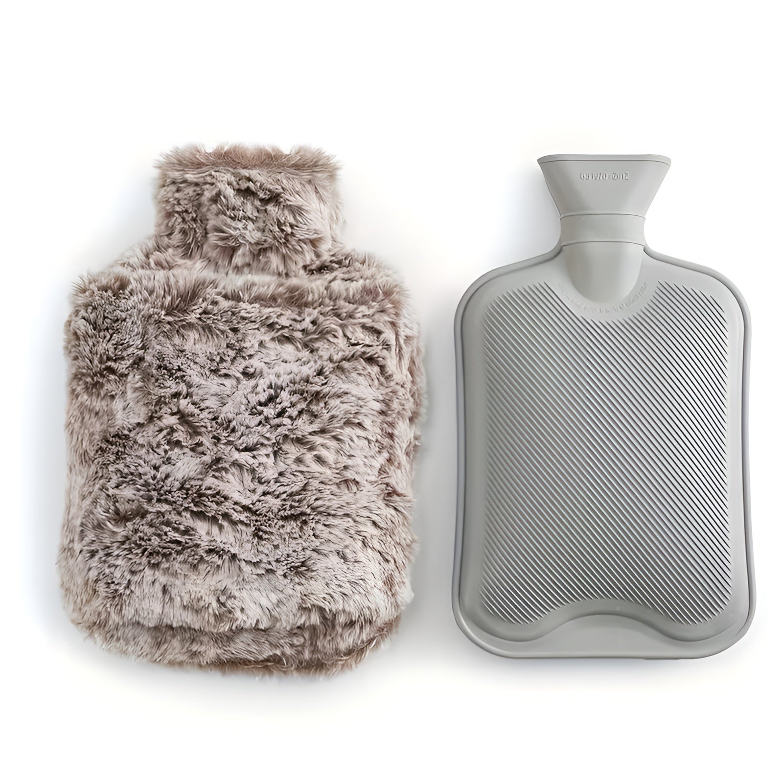2-Liter Wärmflasche – Extra Groß & Besonders Warm | Weicher Plüsch-Fleece für Entspannung & Komfort - Braun verblasst