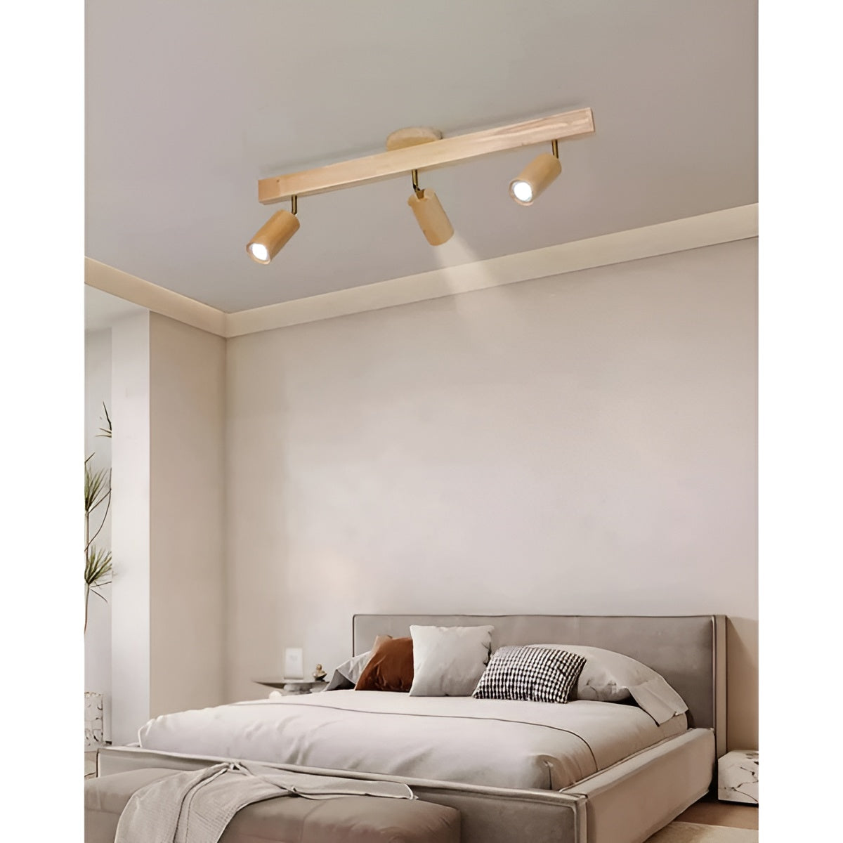 Schienenlampe aus Massivholz – Dekorative LED-Deckenbeleuchtung | Modernes Design für jedes Zimmer