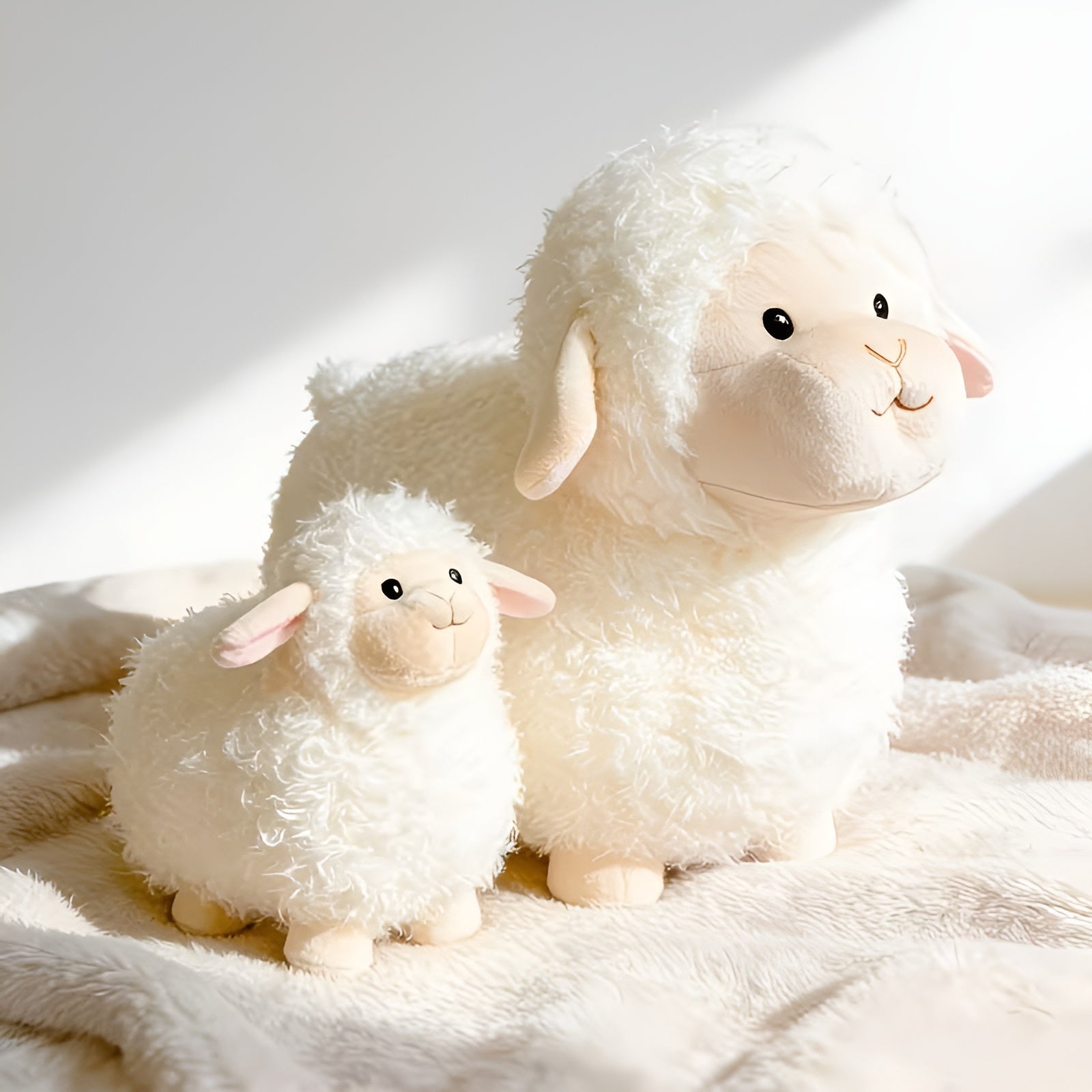 Süße Schaf-plüschtiere – Weich Und Kuschelig | Hochwertiges Polyester Für Kinder - Weiß - Plüschtier