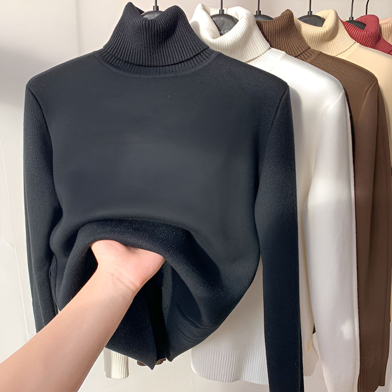 Sophia Turtleneck - Warmer Winter-Fleece-Pullover - Elegare