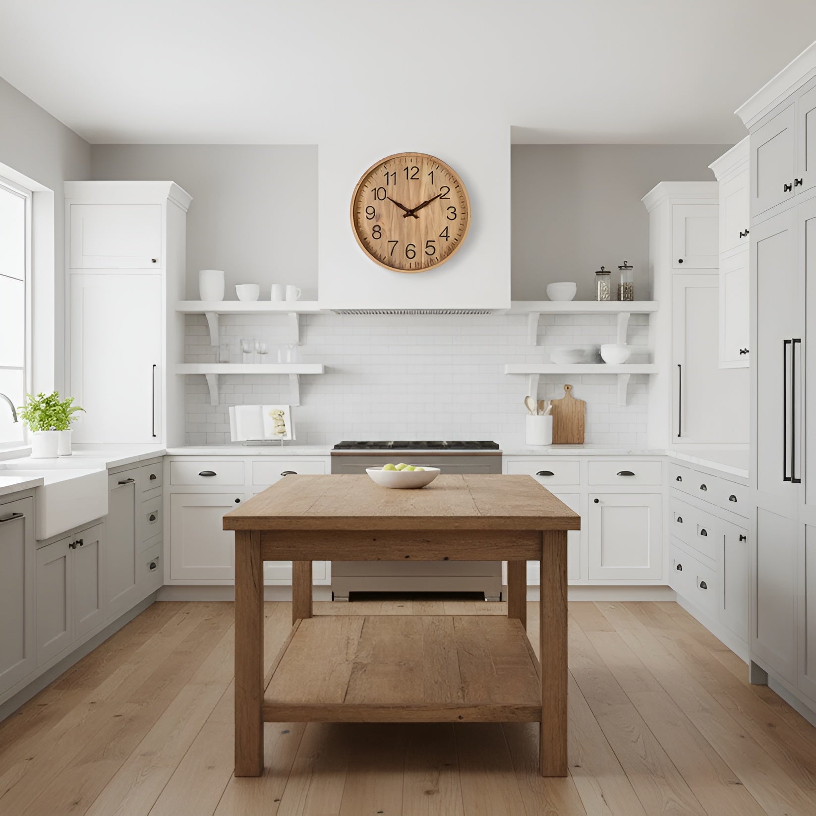 Wanduhr aus Holz – Geräuschlos und Stilvoll | Perfekt für Küche und Wohnzimmer