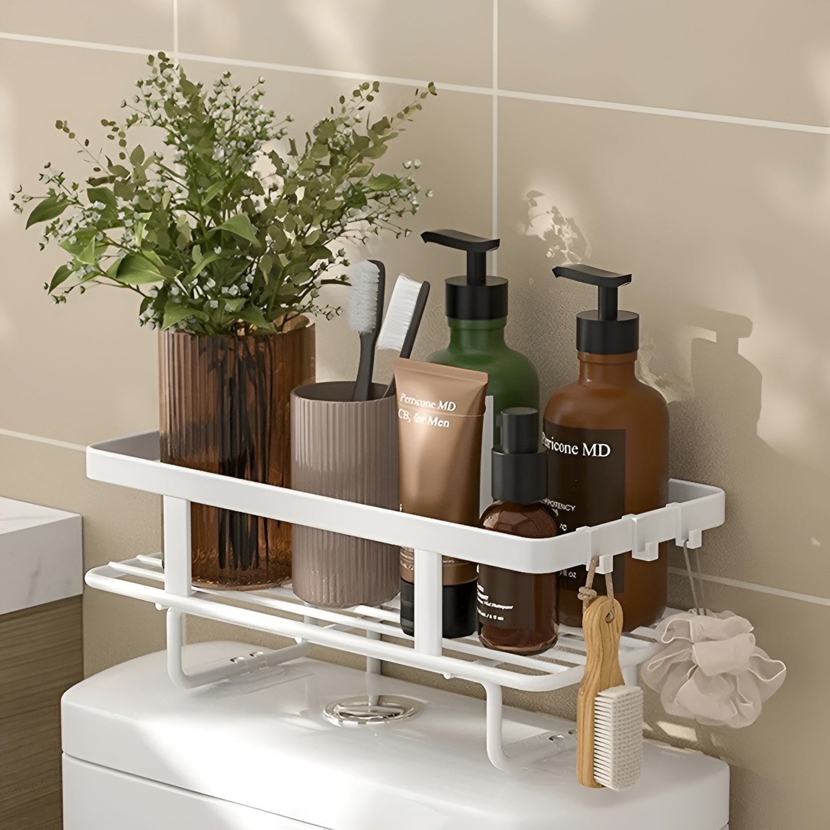 Badezimmer Wandregal – Platzsparend & Praktisch | Einfache Montage ohne Bohren