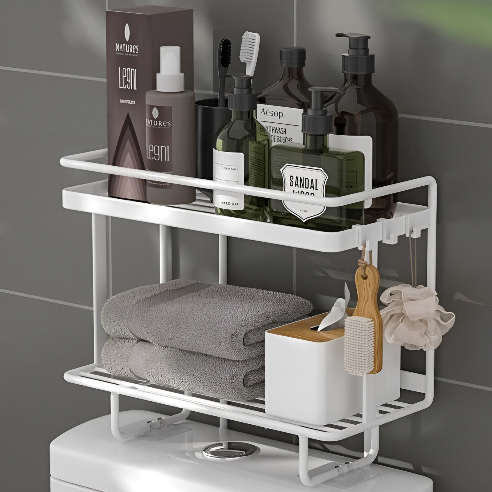 Badezimmer Wandregal – Platzsparend & Praktisch | Einfache Montage ohne Bohren