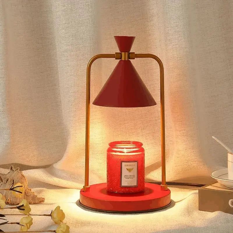 Amora - Flammenloser Aromatherapie-Kerzenständer mit Zeitschaltuhr - Elegare - DEA085 -  Rot 