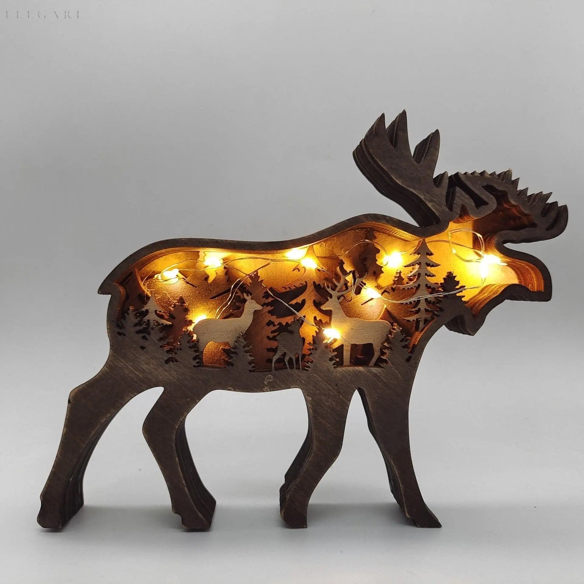 Animal Lights - Holzdekoration mit einzigartigen Details - Elegare - DEA136 -   