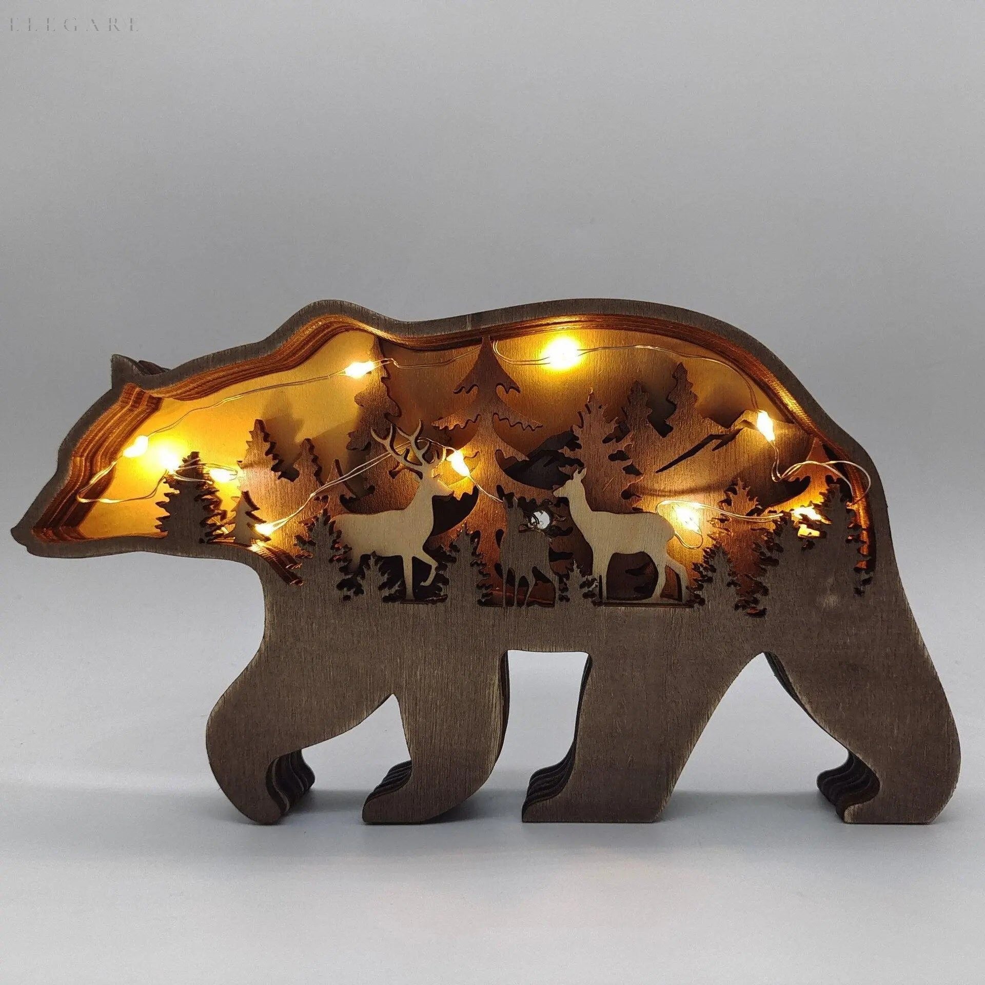 Animal Lights - Holzdekoration mit einzigartigen Details - Elegare - DEA136 -   