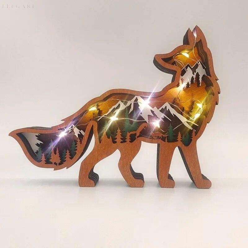 Animal Lights - Holzdekoration mit einzigartigen Details - Elegare - DEA136 -  Fuchs 