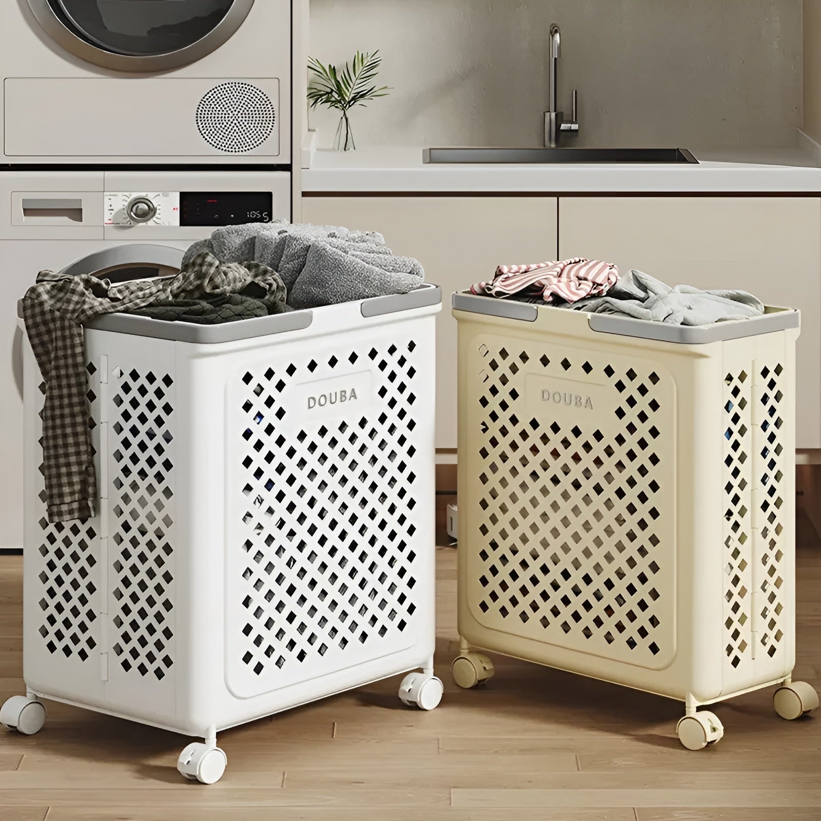 Faltbarer Wäschekorb mit Rollen – Platzsparend & Praktisch | Perfekt für Bad & Schlafzimmer