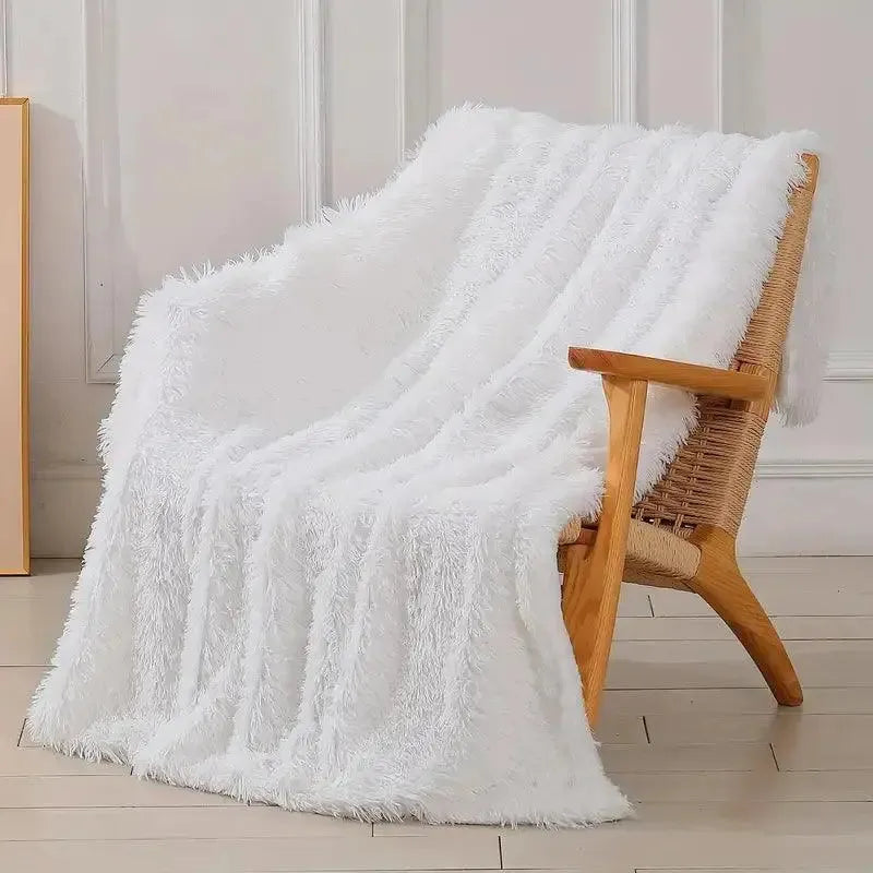 Balia | Dekorativen Kunstpelz | Kuscheldecke | Winterdecke - Elegare - DEA142 -  Weiß-80x120cm 