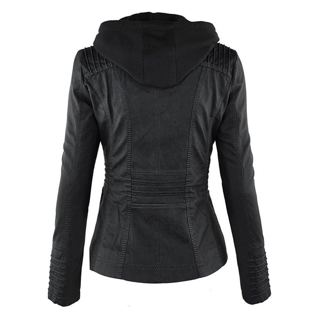 Sandra Jacket - Modische Lederjacke mit Reißverschluss Elegare