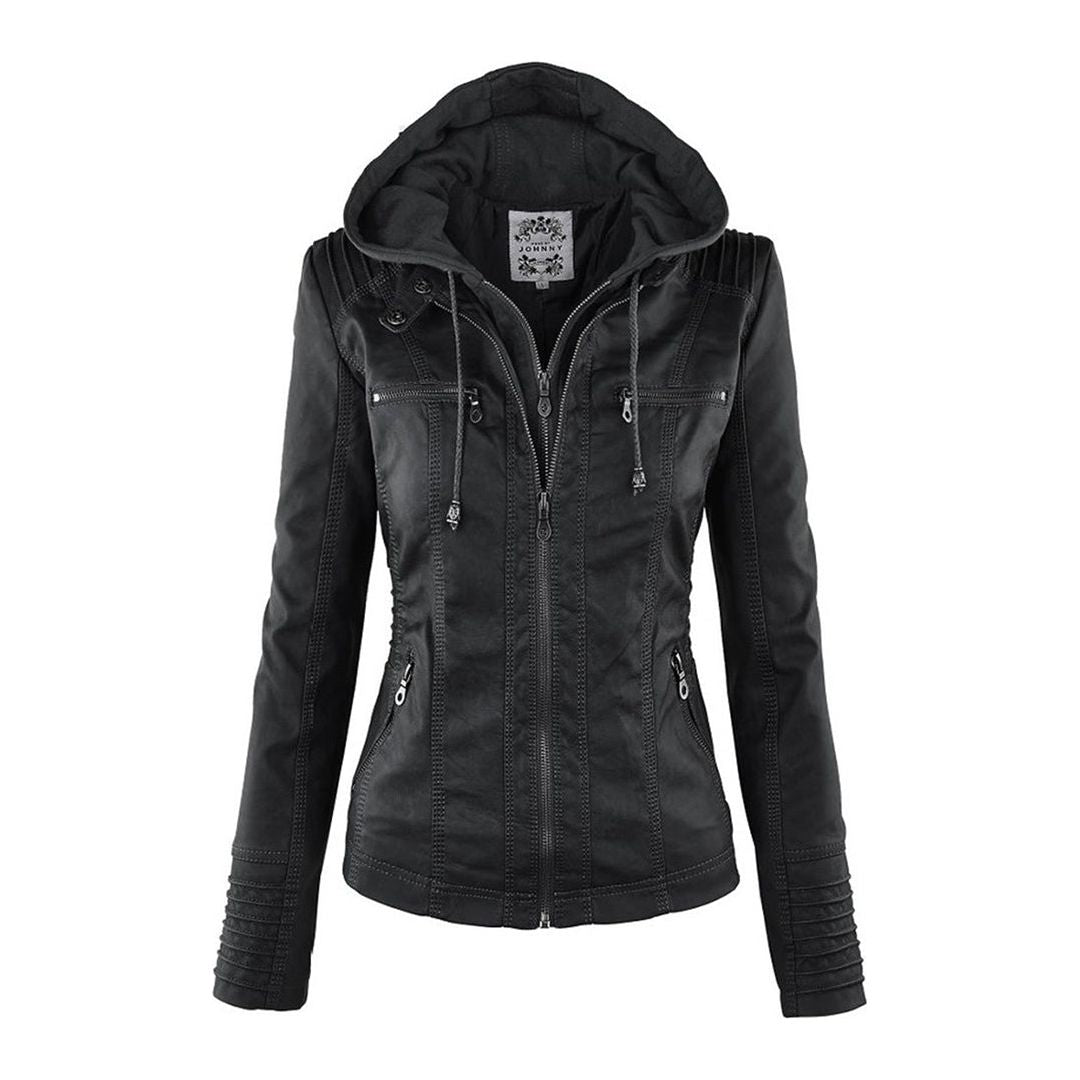 Sandra Jacket - Modische Lederjacke mit Reißverschluss Elegare