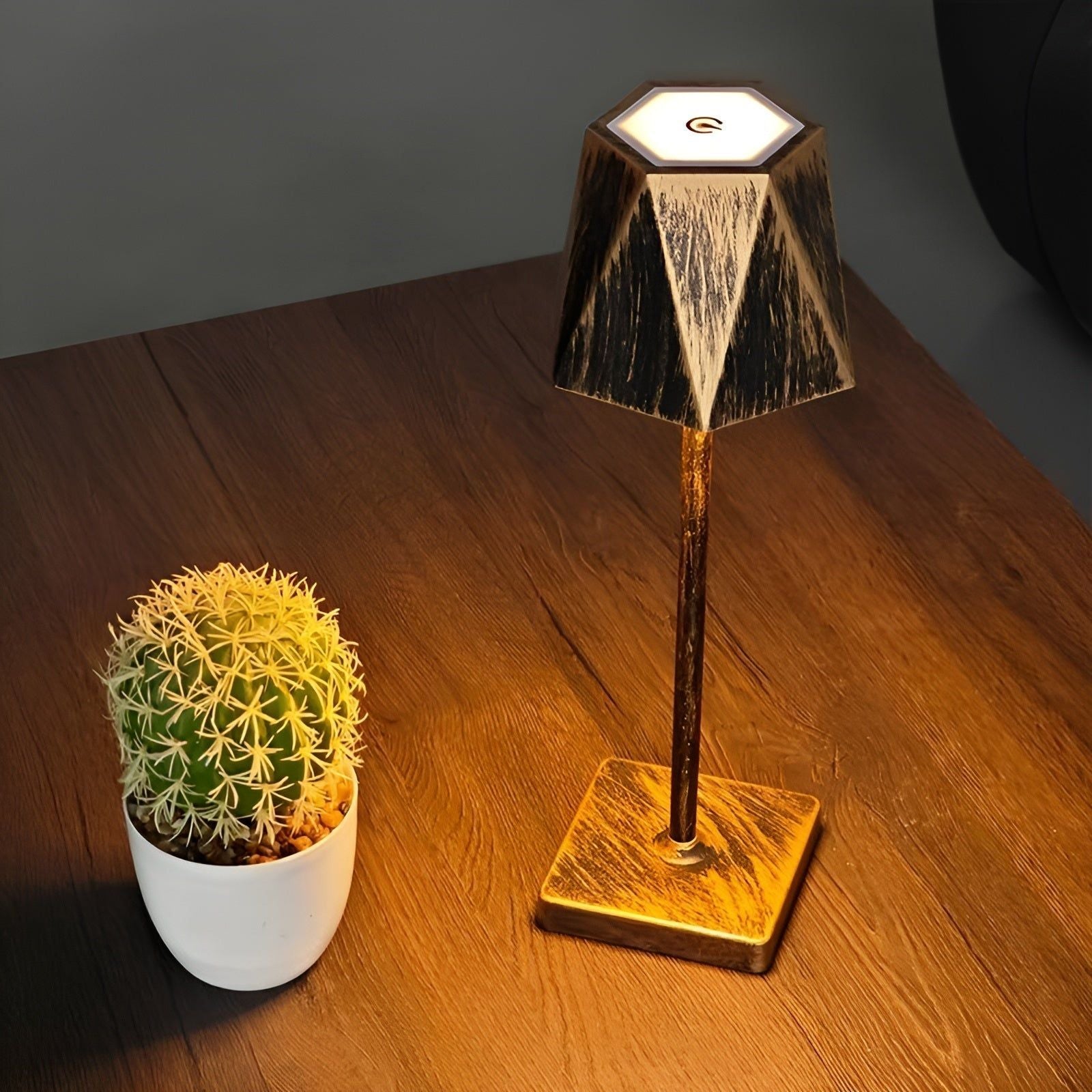 BrightLuxe Lampe - Vintage Wiederaufladbare Kabellose LED Tischlampe für Zuhause Elegare