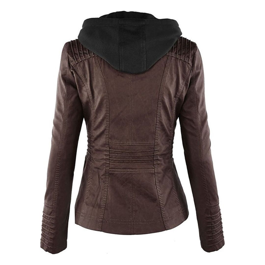 Sandra Jacket - Modische Lederjacke mit Reißverschluss Elegare