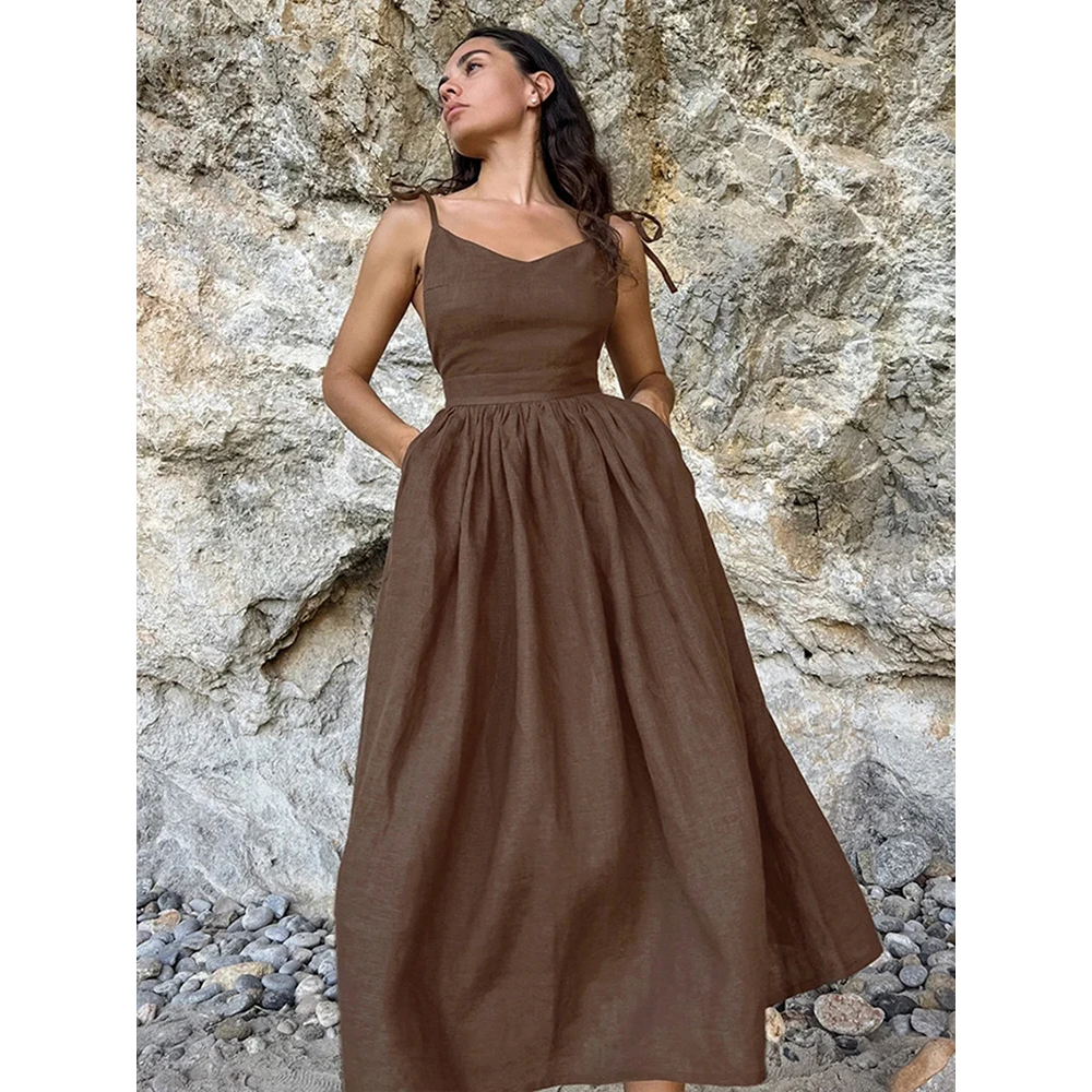 Jana Dress - Rückenfreies Sommerkleid mit verstellbaren Trägern Elegare