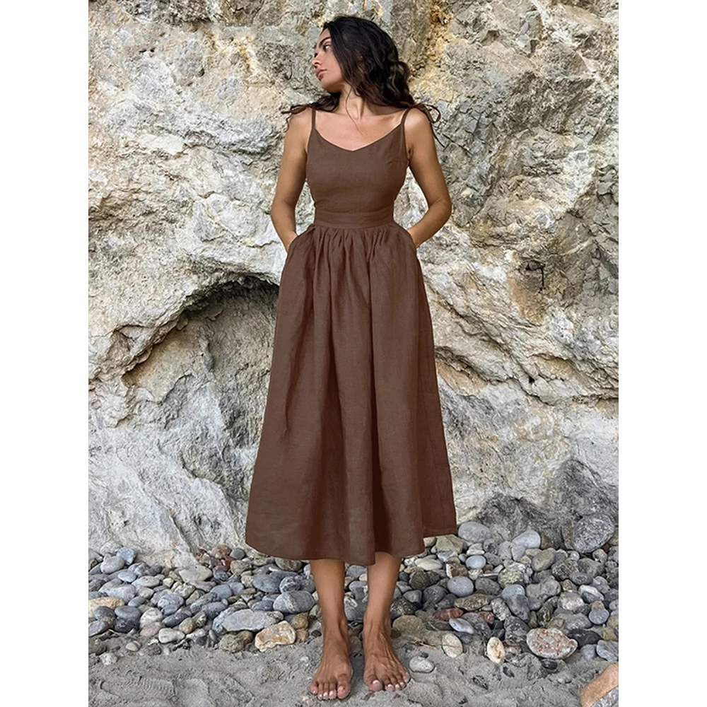 Jana Dress - Rückenfreies Sommerkleid mit verstellbaren Trägern Elegare