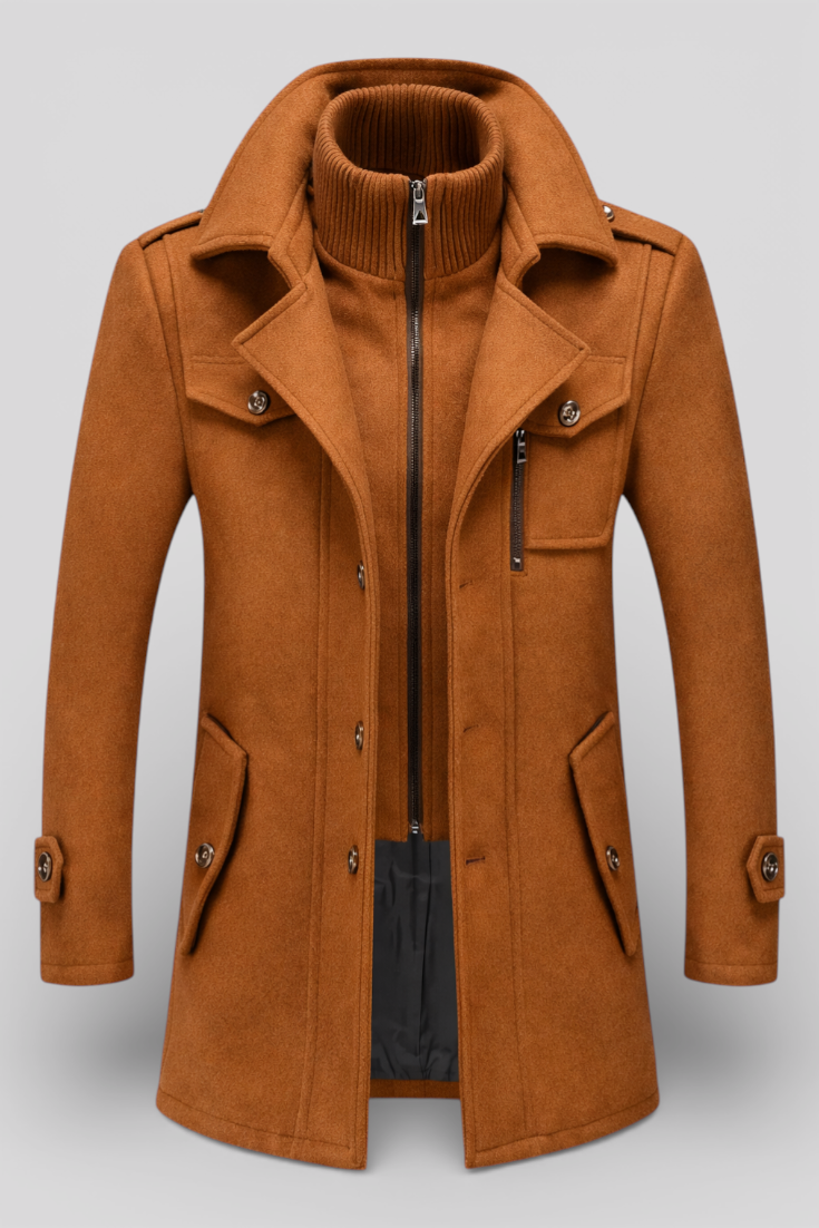 Herren Winterjacke in Braun – Ganzkörperansicht