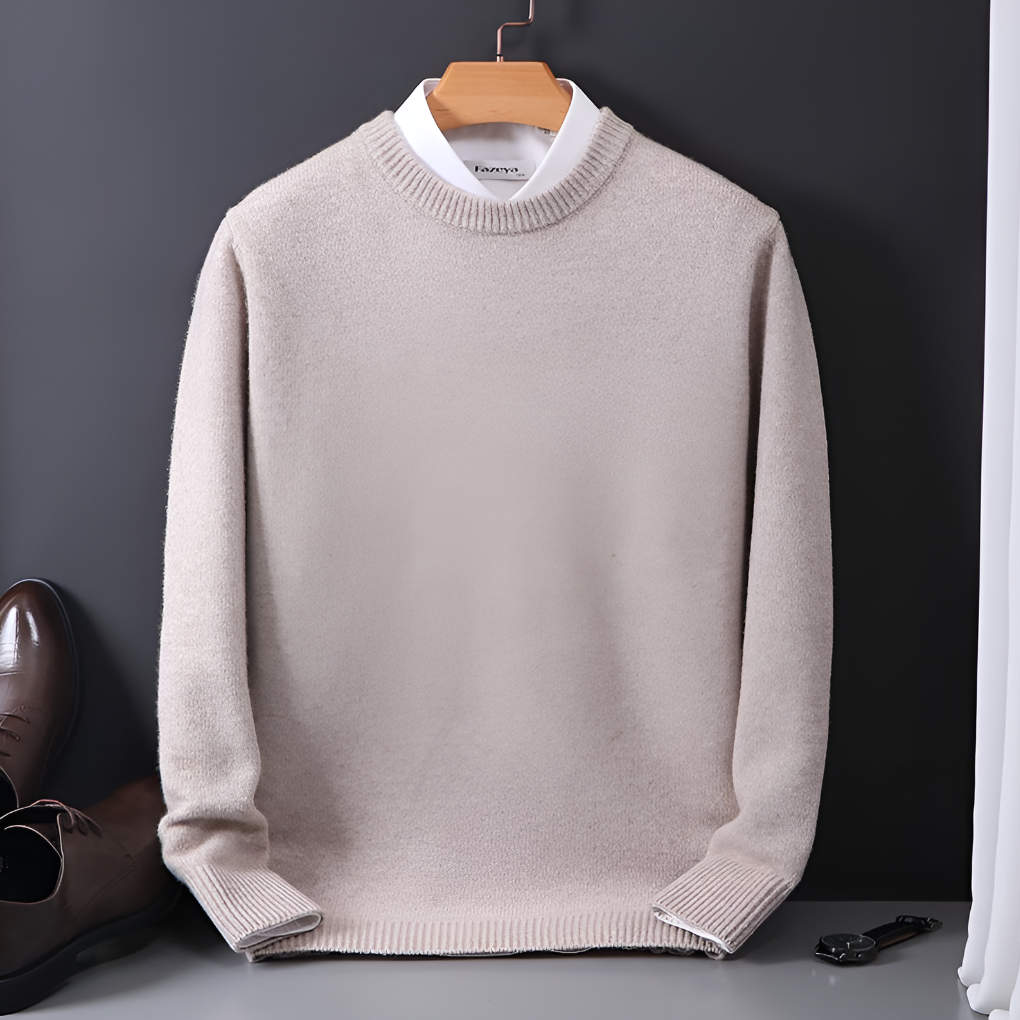Weicher Kaschmirmischung Pullover in Kamel, lässiger Look