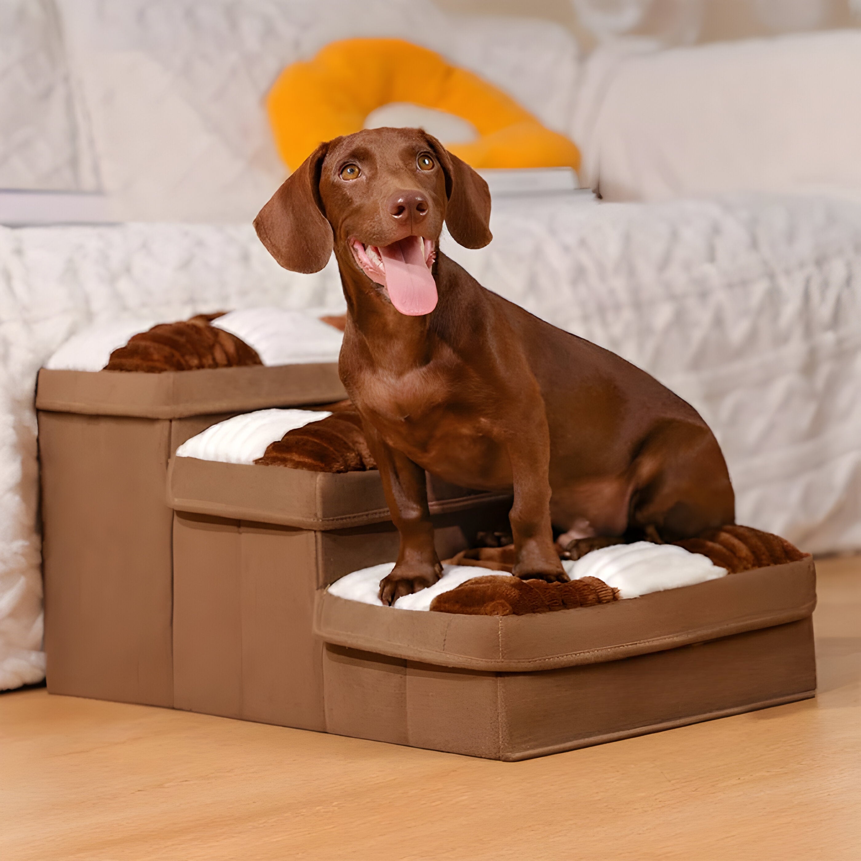FetchFold Hundetreppe – Handgefertigte Hundetreppe mit Stauraum