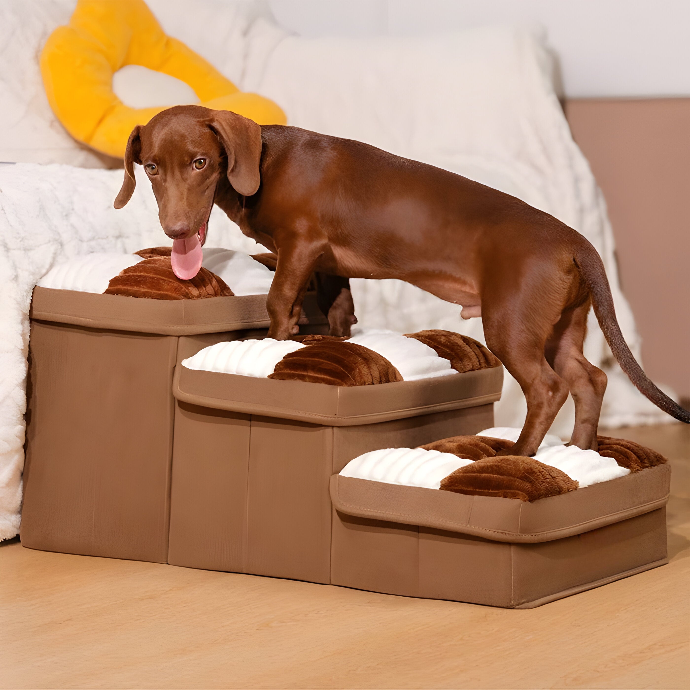 FetchFold Hundetreppe – Handgefertigte Hundetreppe mit Stauraum