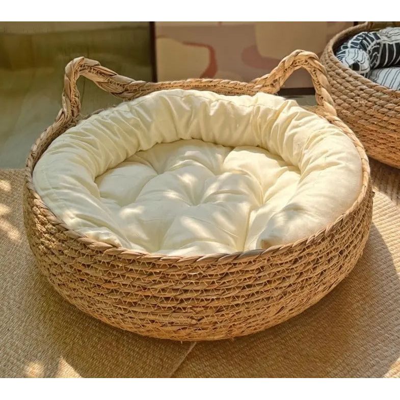 Cloud Nest - Superweiches und Kuscheliges Katzenkörbchen - Elegare - DEA169 -  Natürlich-L-7.5-10KG 