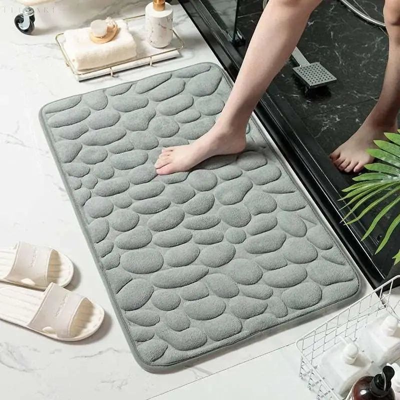 Cobblestone Mat - Rutschfeste und saugfähige Badematte - Elegare -  -  Grau-500x800mm 