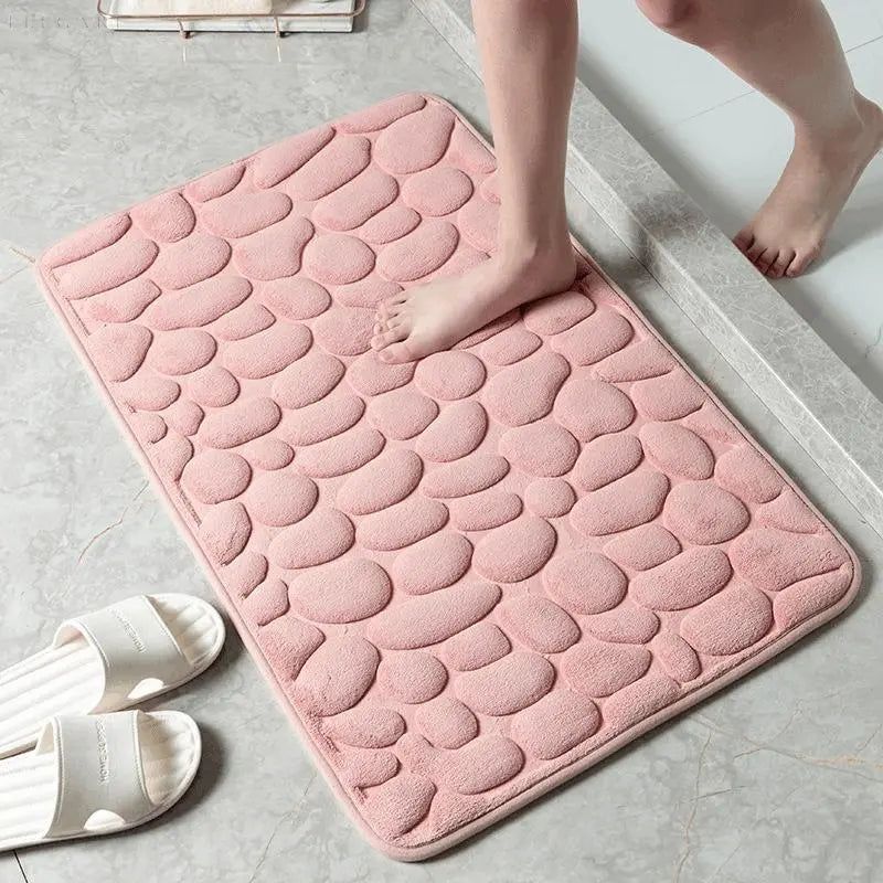 Cobblestone Mat - Rutschfeste und saugfähige Badematte - Elegare -  -  Rosa-500x800mm 