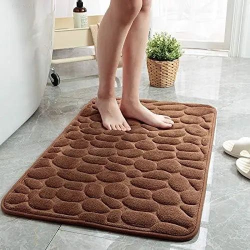 Cobblestone Mat - Rutschfeste und saugfähige Badematte - Elegare -  -  Braun-500x800mm 