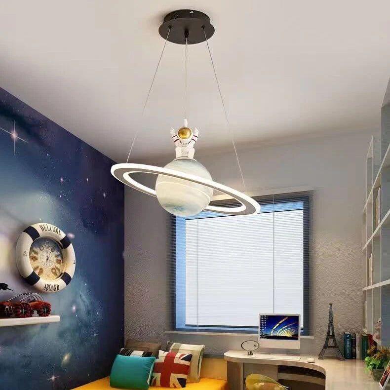 SpaceShine Light - Moderne Weltraum-Planet LED Pendelleuchte