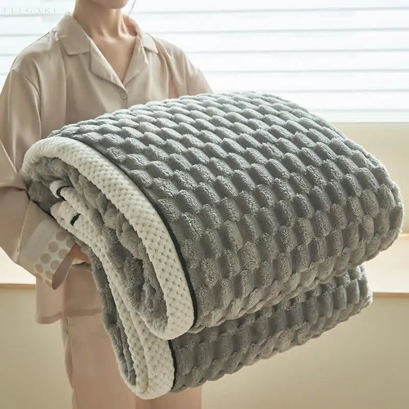 Cora | Wendedecke aus dickem Korallenfleece | Kuscheldecke - Elegare - DEA063 -   