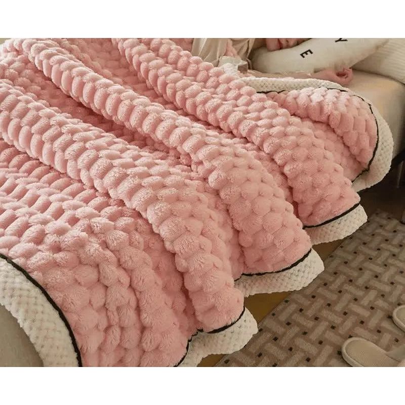 Cora | Wendedecke aus dickem Korallenfleece | Kuscheldecke - Elegare - DEA063 -  200x230cm-Rosa 