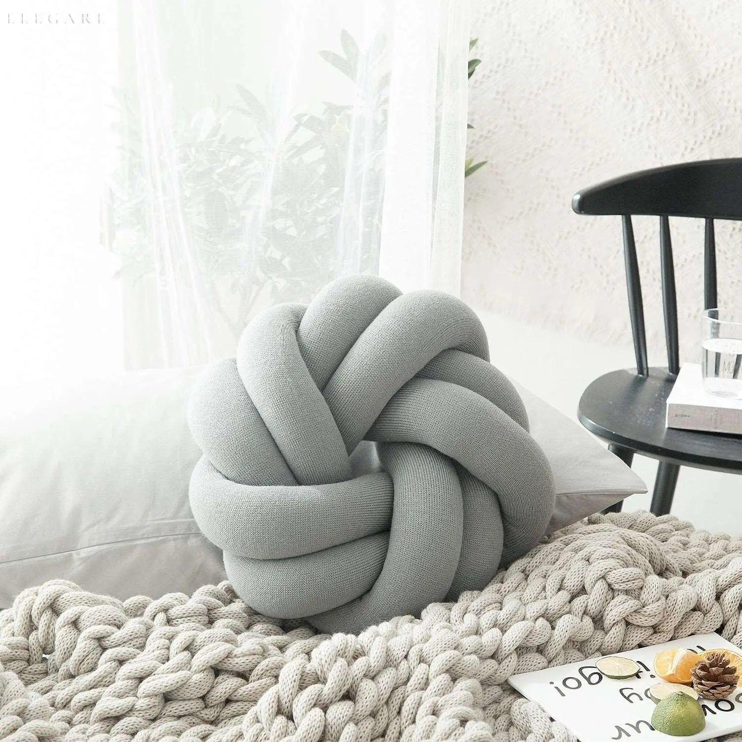 Cotton Knot Pillow - Baumwollknoten-Kissen - Elegare - DEA011 -  Grau 