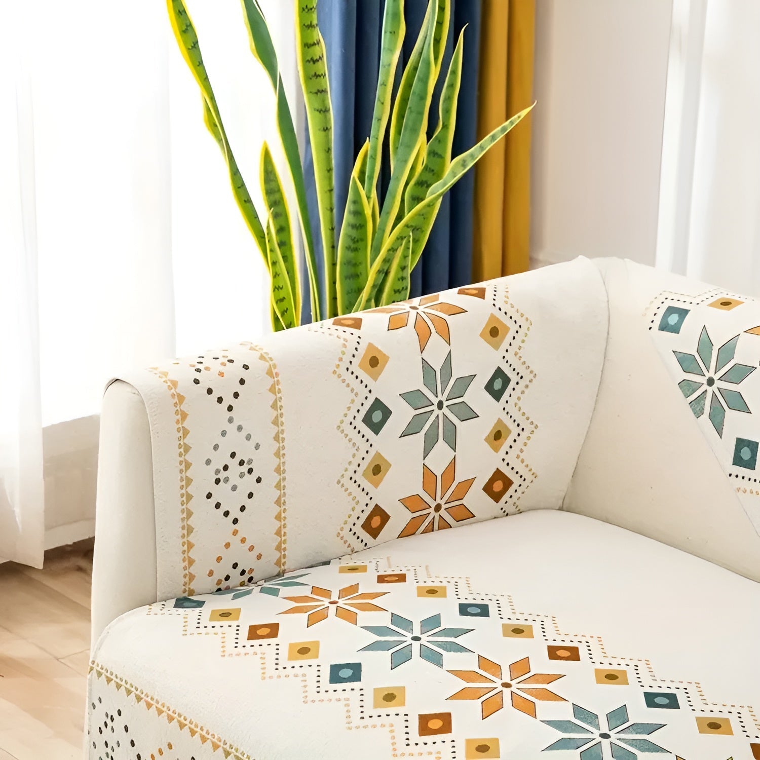 Sofabezug im Boho-Stil – Elastisch & Ganzjährig Nutzbar | Schützt und Verleiht Neue Optik